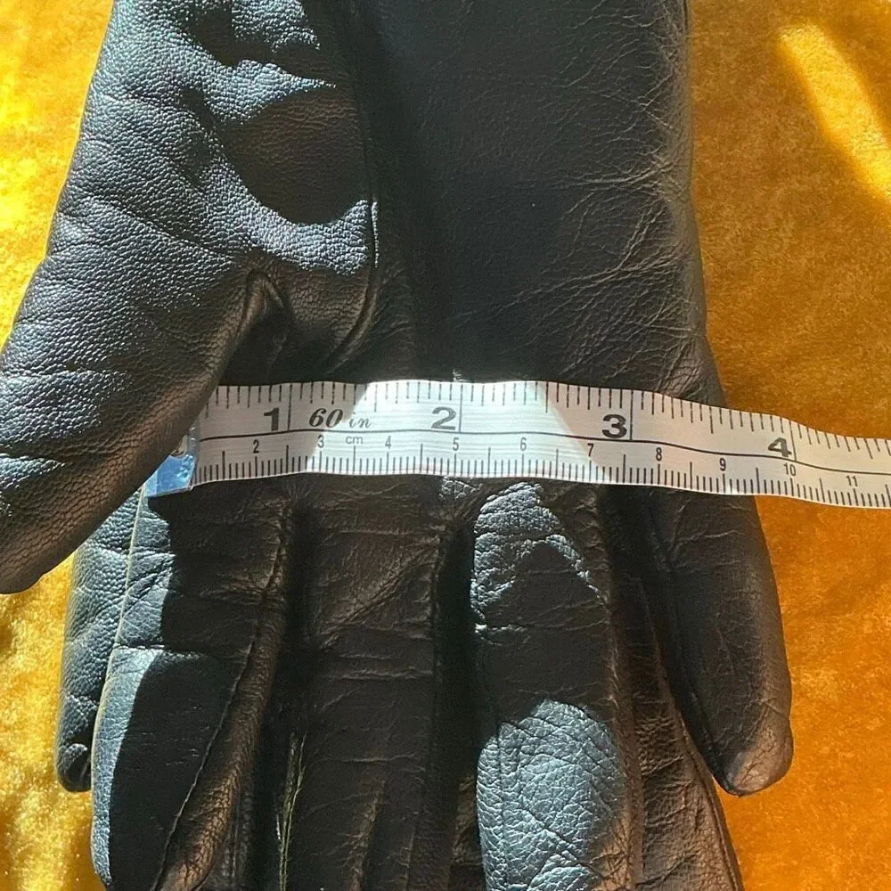 Vintage Fownes Black Leather Thinsulate Gloves Women’s Size 7 Made in Philippine